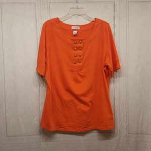 JG Hook Orange Blouse Size Large